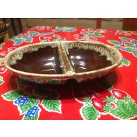 Vintage Carefree Ironstone Von Canonsburg Tropfglasur Geteilte Servierschale - Usa Vintage Carefree Ironstone Von Canonsburg Tropfglasur Geteilte Servierschale - Usa von ApronForest