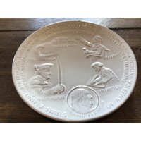 Vintage Frankoma Keramik Zweicentennial Teller - Patriots - Leaders, 1973, Signiert Vonjohn Frank von ApronForest