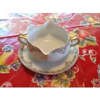 Vintage Haviland & Company Limoges Handdekorierte Sauciere Mit Goldenen Akzenten-Frankreich von ApronForest