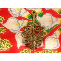 Vintage Wilton Messingfarbenes Gusseisen Metall "Tree Of Life" Untersetzer von ApronForest