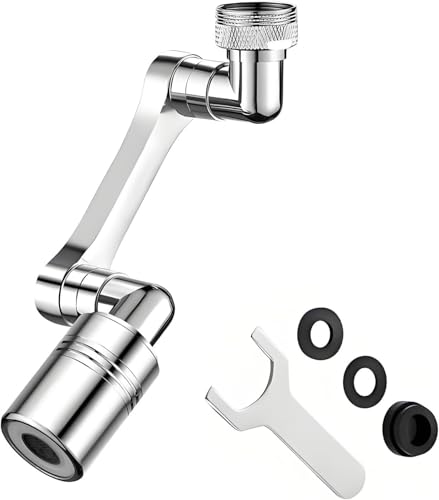 Wasserhahnverlängerung, Küchenspüle, Wasserhahnverlängerung, Edelstahl, 1080° schwenkbar, Gashebel, 2 Auslaufmuster, langlebiger, spritzwassergeschützter Wasserhahn-Adapter Wasserhahnverlängerung, Küchenspüle, Wasserhahnverlängerung, Edelstahl, 1080° schwenkbar, Gashebel, 2 Auslaufmuster, langlebiger, spritzwassergeschützter Wasserhahn-Adapter von Apronhero
