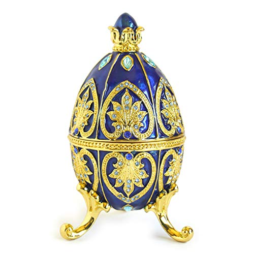 Apropos Handbemaltes Fabergé-Ei im Vintage-Stil, mit reichhaltiger Emaille und funkelnden Strasssteinen. von Apropos