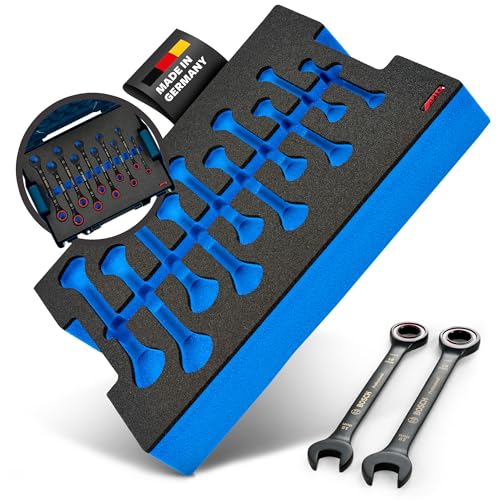 APTEX Schaumeinlage passend für Bosch Ratschenschlüssel Set 10tlg. für L-Boxx 102, 136 von Aptex.