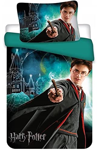 Aptex Bettwäsche aus Baumwolle, Harry Potter Magie, 140 x 200 cm + 70 x 90 cm von Aptex