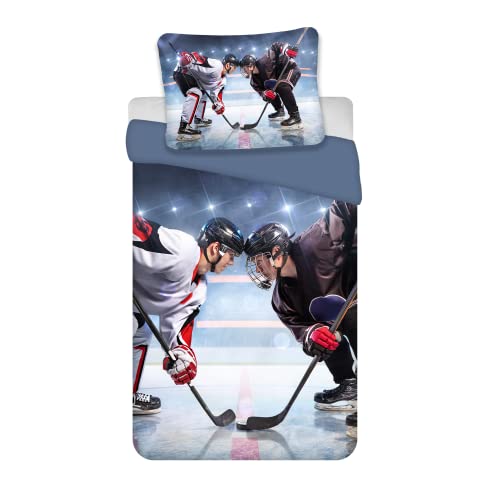 Aptex Bettwäsche Set mit Eishockey 135x200 cm (80x80 cm) von Aptex