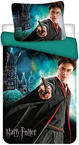 Harry Potter Bettwäsche Hogwarts Wappen 2tlg 135 x 200 cm 80 x 80 cm von APTEX