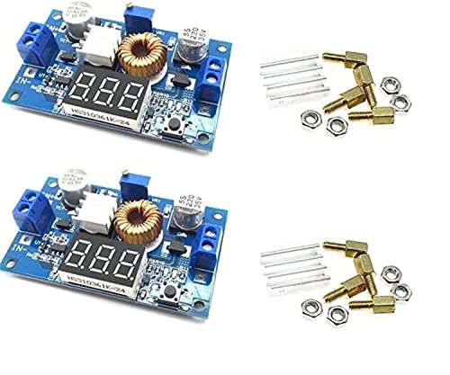 AptoFun 2pcs 75W 5A DC-DC Adjustable Step Down Buck Module with Voltmeter Copper Pillars (C6B3) /DC-DC Step Down Power Module 4V-38V to 1.25V-36V 5A Voltmeter Adjustable (2 X) von AptoFun