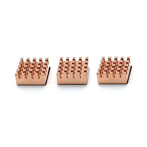 AptoFun 3er Set Passive Kühlkörper aus Kupfer in verschiedenen Größen für Raspberry Pi B+ B Und Pi 2 Model B- zum Aufkleben (Kupfer) von AptoFun
