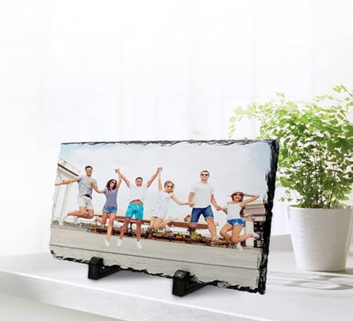 AptoFun Personalisiertes Schieferbild,Schiefertafel zum Selbstgestalten mit eigenen Fotos und Texten auf Nutur Schifferplatte als Fotogeschenk (30 * 20cm) von AptoFun