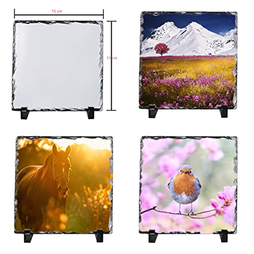 Personalisiertes Schieferbild,Schiefertafel zum Selbstgestalten mit eigenen Fotos und Texten auf Nutur Schifferplatte als Fotogeschenk(15 * 15cm) von AptoFun