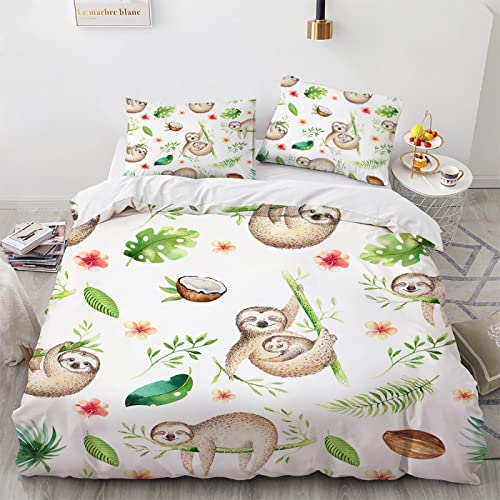 ApttEk Weiches Polyester Bettwäsche 135X200 3Teilig Langlebig Und Schnell Trocknend Bettwäsche 135 X 200 cm Faultier + Kissenbezug 80X80 cm Allergie Bettwäsche Set Anti Milben ApttEk Weiches Polyester Bettwäsche 135X200 3Teilig Langlebig Und Schnell Trocknend Bettwäsche 135 X 200 cm Faultier + Kissenbezug 80X80 cm Allergie Bettwäsche Set Anti Milben von ApttEk