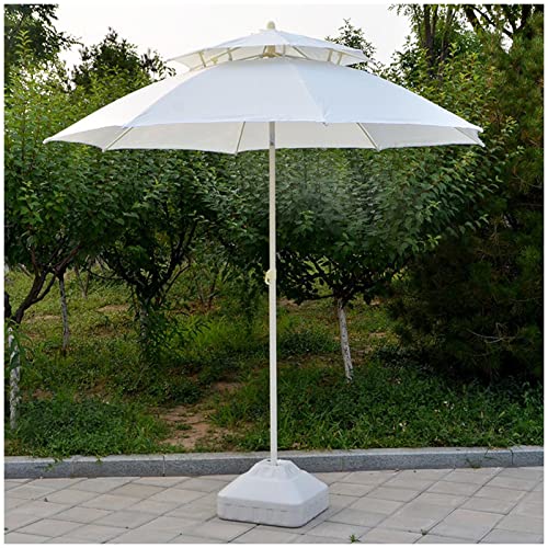 ApuaVireo&Co 250 cm Terrassenschirm, 2-stufiger Belüftungs-Markttischschirm mit Neigung, Winddicht, Sonnenschutz, Polyesterdach(White) von ApuaVireo&Co