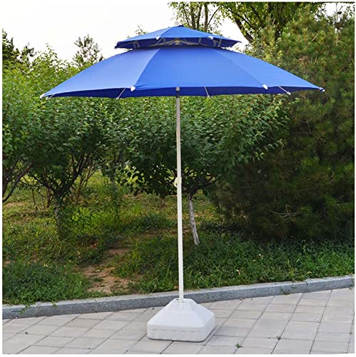 ApuaVireo&Co 250 cm Terrassenschirm, 2-stufiger Markttischschirm mit Belüftung und Neigung, Polyesterdach(Blue) von ApuaVireo&Co
