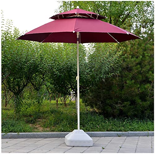 ApuaVireo&Co 250 cm Terrassenschirm, 2-stufiger Markttischschirm mit Belüftung und Neigung, Polyesterdach(Red) von ApuaVireo&Co