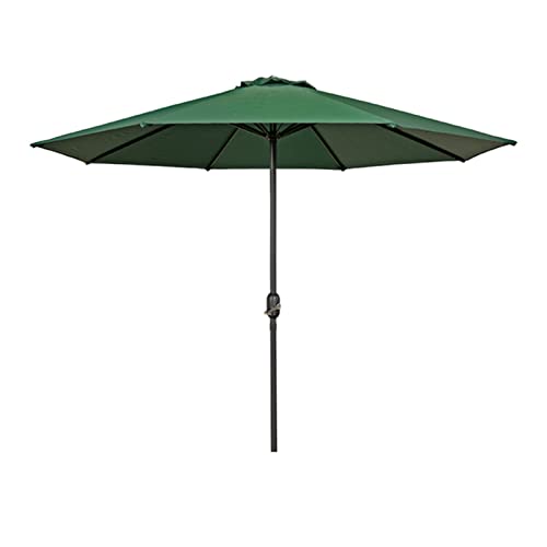 ApuaVireo&Co 270 cm/9 Fuß achteckiger Terrassentischschirm aus Eisen, Marktschirm for den Außenbereich mit Kurbel, 8 Streben, Sonnenschirm(Dark Green) von ApuaVireo&Co