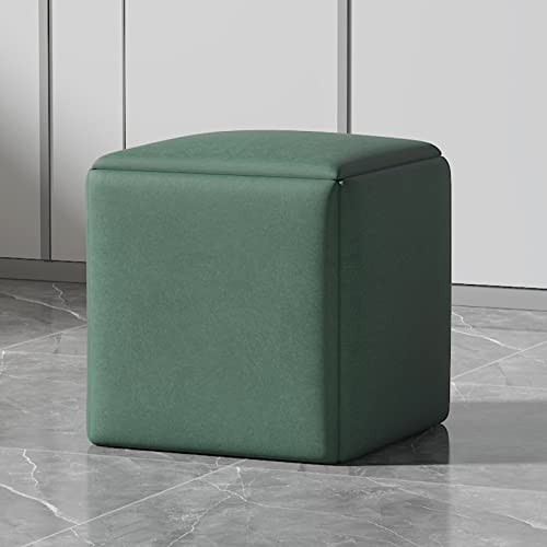 ApuaVireo&Co 5-in-1-Würfel-Ottomane-Sofasessel, stapelbare Hocker, quadratischer Ottoman mit technischer Stoffbespannung, Fußhocker mit Lenkrollen for Wohnzimmer, Esszimmer(Dark Green,45CM/17.7INCH) von ApuaVireo&Co
