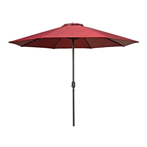 ApuaVireo&Co 9ft/270cm Großer Terrassentischschirm aus Eisen, wasserdichter Sonnenschirm, achteckiger Gartenschirm, Marktschirm for den Außenbereich(Burgundy) von ApuaVireo&Co