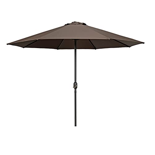 ApuaVireo&Co 9ft/270cm Großer Terrassentischschirm aus Eisen, wasserdichter Sonnenschirm, achteckiger Gartenschirm, Marktschirm for den Außenbereich(Coffee) von ApuaVireo&Co