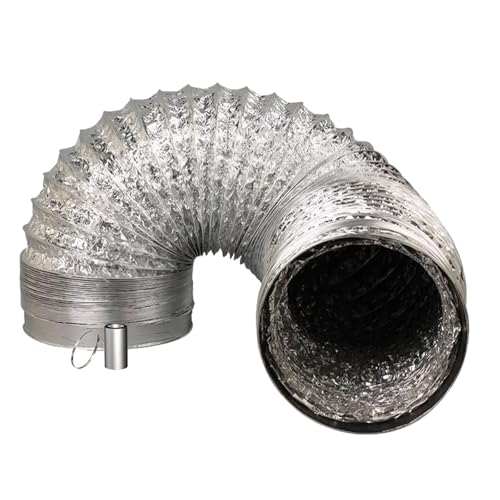 ApuaVireo&Co Abluftrohr aus Aluminium, isolierter Lüftungskanal, 2-lagiger flexibler Luftentlüftungsschlauch for Systeme, for Trockner, Luftzirkulationsrohr(4m 100mm) von ApuaVireo&Co