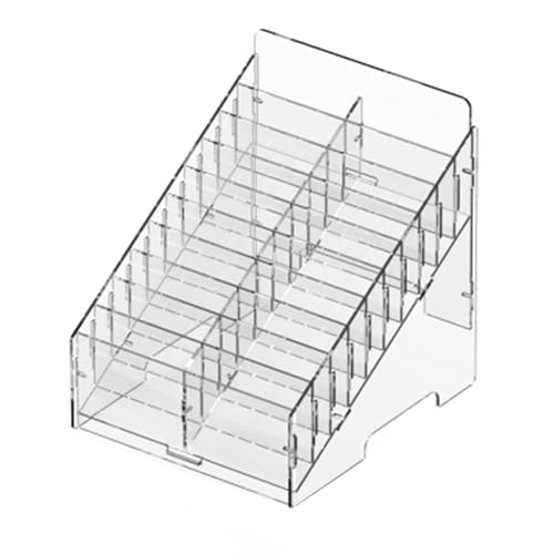 ApuaVireo&Co Acryl Klar 12/18/20/24/30/40 Slots Handyhalter Mehrere Taschenkarten Schreibtisch Organizer, Multifunktionale Aufbewahrungsbox Schreibtischbedarf(21x24x23cm/8x9x9in) von ApuaVireo&Co