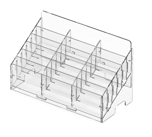 ApuaVireo&Co Acryl Klar 12/18/20/24/30/40 Slots Handyhalter Mehrere Taschenkarten Schreibtisch Organizer, Multifunktionale Aufbewahrungsbox Schreibtischbedarf(32x15x17cm/13x6x7in) von ApuaVireo&Co
