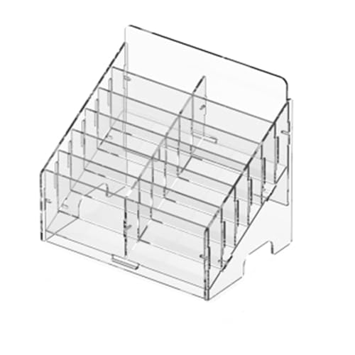ApuaVireo&Co Acryl Klar 12/18/20/24/30/40 Slots Handyhalter Mehrere Taschenkarten Schreibtisch Organizer, Multifunktionale Aufbewahrungsbox Schreibtischbedarf(42x24x23cm/17x9x9in) von ApuaVireo&Co