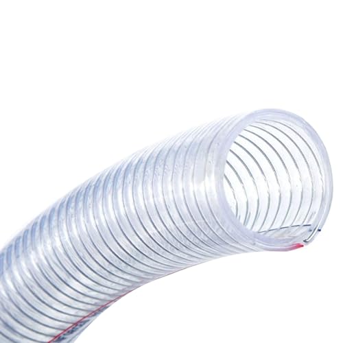 ApuaVireo&Co Dicke, transparente, langlebige Rohre, PVC-Stahldraht, Spirale, flexibler Schlauch, klare Pumpe, Länge 10 m, Dicke 5 mm, mit 2 Klemmen(Inner diameter 51mm) von ApuaVireo&Co