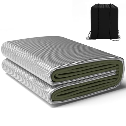 ApuaVireo&Co Doppelseitige, feuchtigkeitsbeständige Isomatte aus Aluminiumfolie for den Außenbereich, 9 mm Dicke Unterlage, wasserdichte und isolierende Folienmatte, Picknickmatte(1.8m x 2m) von ApuaVireo&Co