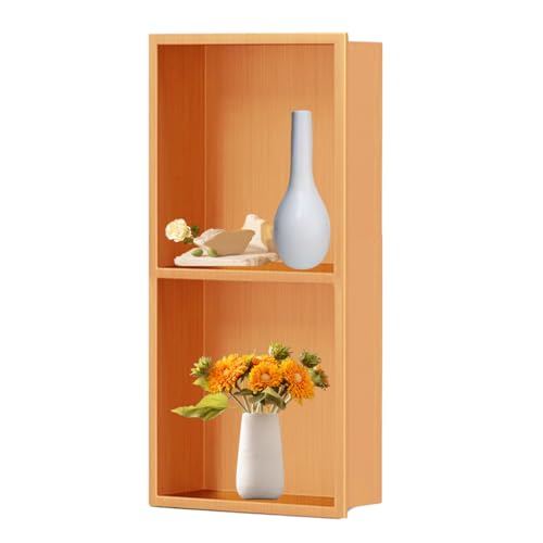 ApuaVireo&Co Duschablage, 304 Edelstahl Doppelschicht Dusche Nische Flush Mount Keine Fliesen erforderlich Multicolor(Orange) von ApuaVireo&Co