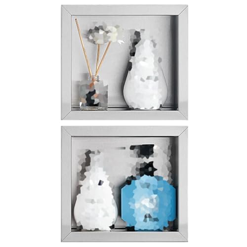 ApuaVireo&Co Duschablage, Badezimmer-Wandnische, Edelstahl-Duschnische, Wandmontage, Einbau-Aufbewahrungsschrank, Badezimmer, Mehrfarbig, 1er- oder 2er-Pack(Silver,22X24X8cm 9X9.5X3in 2pcs) von ApuaVireo&Co
