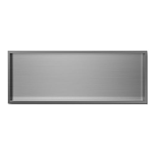 ApuaVireo&Co Duschablage, Badezimmer-Wandnische, Edelstahl-Duschnische mit LED-Beleuchtung, Mehrfarbig(Gray a,120x28x12.5cm) von ApuaVireo&Co