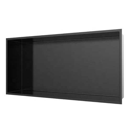 ApuaVireo&Co Duschablage, Duschnische, Edelstahl, Einbau-Badezimmer-Wandseifennische, Nook-Einsatz, Schwarzgold, 24 x 12 x 4,7 Zoll(Black) von ApuaVireo&Co