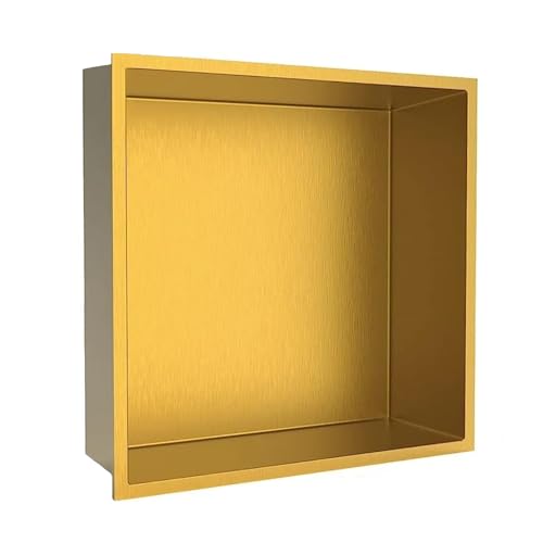 ApuaVireo&Co Duschablage, Duschnische Wand 12,6 x 12,6 x 4,9 Zoll 304 Edelstahl Eingebettet Single Layer Multicolor(Gold) von ApuaVireo&Co