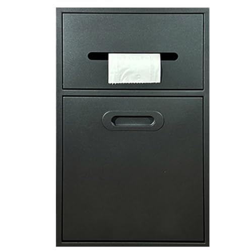 ApuaVireo&Co Duschablage, Edelstahl-Dusche Nische Einbau Verdeckter Toilettenpapierhalter mit Tür Keine Fliesen erforderlich Schwarz Grau Weiß(Black,30X50X14cm) von ApuaVireo&Co