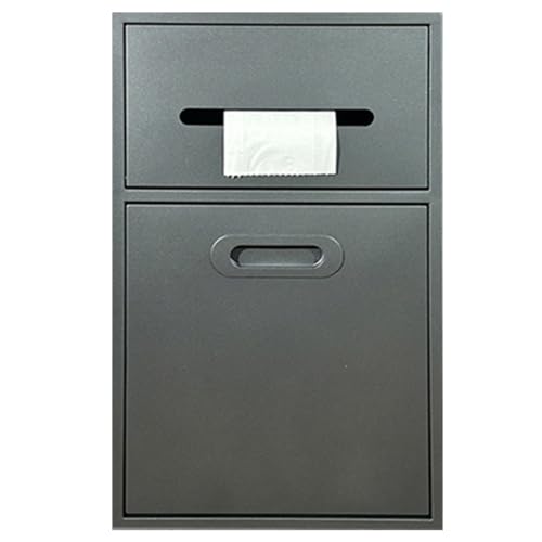 ApuaVireo&Co Duschablage, Edelstahl-Dusche Nische Einbau Verdeckter Toilettenpapierhalter mit Tür Keine Fliesen erforderlich Schwarz Grau Weiß(Grey,30X50X14cm) von ApuaVireo&Co