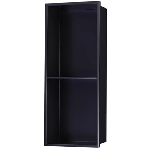 ApuaVireo&Co Duschablage, Edelstahl Duschnische Multicolor(Black,28x70x12.5cm/11.02x27.55x4.92in) von ApuaVireo&Co