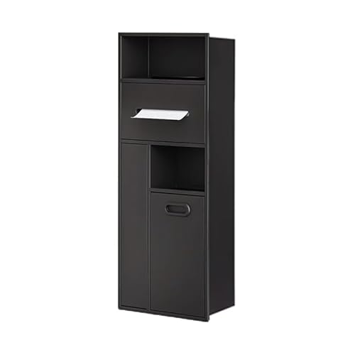 ApuaVireo&Co Duschablage, Edelstahl Einbaudusche Nische Keine Fliesen Doppelschicht Regal Multicolor(Black,30x78x14cm) von ApuaVireo&Co