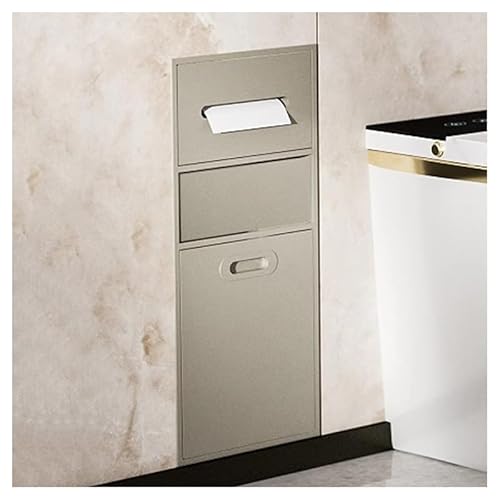 ApuaVireo&Co Duschablage, Edelstahl-Wandnische mit Mülleimer, Keine Fliesen erforderlich, Beige von ApuaVireo&Co