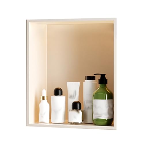 ApuaVireo&Co Duschablage, Einbaunische for die Dusche aus Edelstahl mit Regalen, Keine Fliesen erforderlich, 1 Stück, Mehrfarbig(White,32x32cm) von ApuaVireo&Co