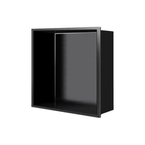 ApuaVireo&Co Duschablage, Wand-Duschnische, Keine Fliesen erforderlich, 1 bis 4 Ebenen, Edelstahl, Schwarz und Grau(Black,32x32x12.5cm) von ApuaVireo&Co