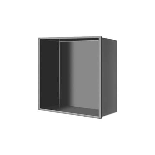 ApuaVireo&Co Duschablage, Wand-Duschnische, Keine Fliesen erforderlich, 1 bis 4 Ebenen, Edelstahl, Schwarz und Grau(Grey,32x32x12.5cm) von ApuaVireo&Co