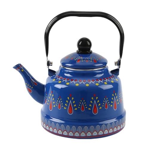 ApuaVireo&Co Emaille-Tee, Retro-Teekanne, süße kleine Teekanne(Blue,1.7L) von ApuaVireo&Co