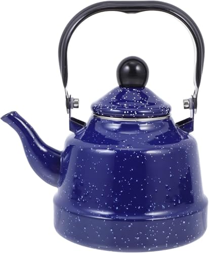 ApuaVireo&Co Emaille-Teekanne mit Cool-Touch-Griff(Blue,1.7L) von ApuaVireo&Co