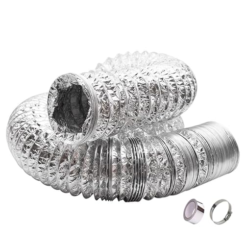 ApuaVireo&Co Flexibler Wäschetrockner-Entlüftungsk, Aluminiumfolie, doppellagig, verdickter Luftk, Schlauch für Abluftventilator, Wachstumszelt, 2 Klemmen enthalten (Farbe: 2 m, Größe 18 (3 m ApuaVireo&Co Flexibler Wäschetrockner-Entlüftungsk, Aluminiumfolie, doppellagig, verdickter Luftk, Schlauch für Abluftventilator, Wachstumszelt, 2 Klemmen enthalten (Farbe: 2 m, Größe 18 (3 m von ApuaVireo&Co