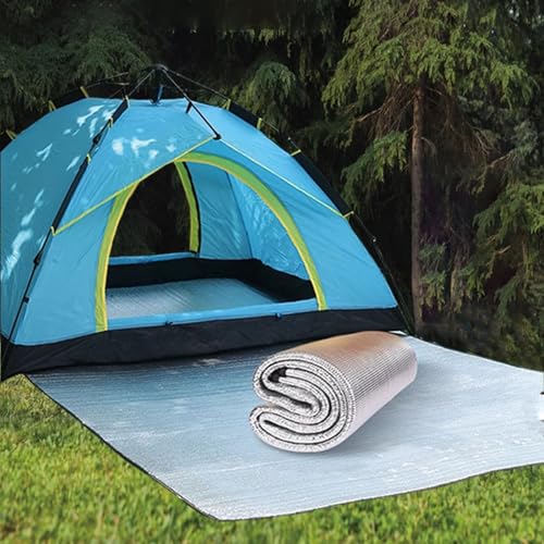 ApuaVireo&Co Isomatte Aluminium Campingmatte Bodenunterlage Picknick Faltbare Folienmatte Thermodecke Zeltmatte, 9mm Dicke(1.5 x 2m) von ApuaVireo&Co