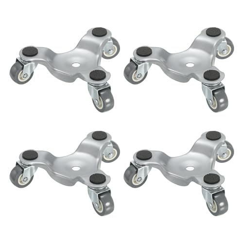 ApuaVireo&Co Möbeltransportwagen, 4er-Pack Möbel-Dreieckstransportwagen mit 3 Rädern, 6-Zoll-Transportwagen aus Stahl, 200 lb Tragkraft(Grey) von ApuaVireo&Co
