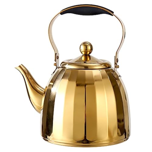 ApuaVireo&Co Teesieb aus Edelstahl for den Herd, ideal for Aufbrühen von losem Tee, minimalistischer Stil, Gold(1L) von ApuaVireo&Co