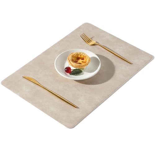 ApuaVireo&Co Tischsets, Rechteckige Tischsets aus PU-Leder, 43,2 x 29,9 cm, 4 Stück, Mehrfarbig(Beige) von ApuaVireo&Co