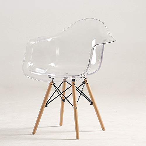 ApuaVireo&Co Transparenter Esszimmerstuhl, stapelbarer PC-Sessel, transparent, mehrfarbig, mit 3 Beinoptionen for Zuhause und den gewerblichen Gebrauch(A,2) von ApuaVireo&Co