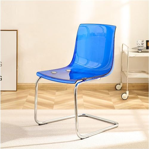ApuaVireo&Co Transparenter klarer Esszimmerstuhl, Esszimmerstuhl aus Acryl mit Rückenlehne, mehrfarbig(Blue) von ApuaVireo&Co